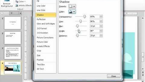PowerPoint 2010 Tutorial The Format Picture Dialog Box 2010 Only Microsoft Training Lesson 5.5