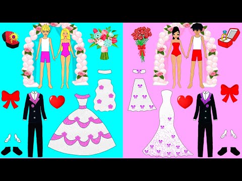 PAPER DOLLS DRESS UP FOR TWO WEDDINGS COSTUMES PAPERCRAFTS QUIET BOOK