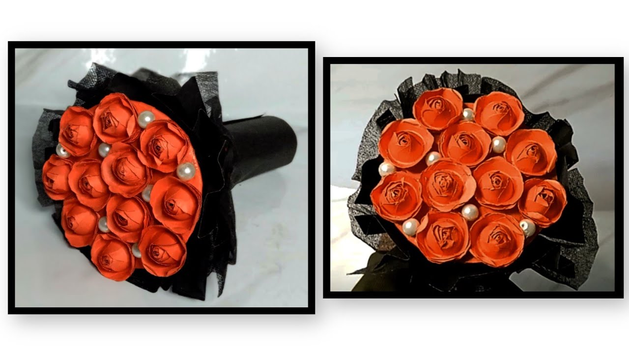 Valentine day craft|Paper flower bouquet |Paper flowers|Flower bouquet|Diy gift ideas