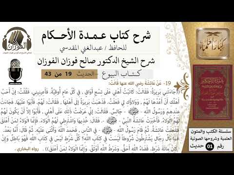19 من 42/عمدة الأحكام/كتاب البيوع/حديث/الولاء لمن اعتق / الشيخ صالح الفوزان/مشروع كبار العلماء