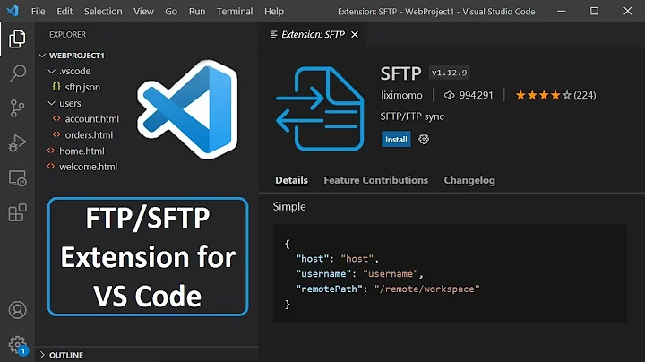 Connect to FTP/SFTP Server using Visual Studio Code and SFTP Extention