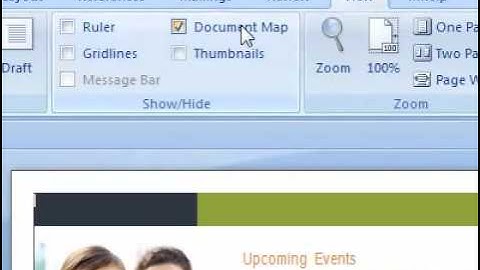 How to show or hide the document map