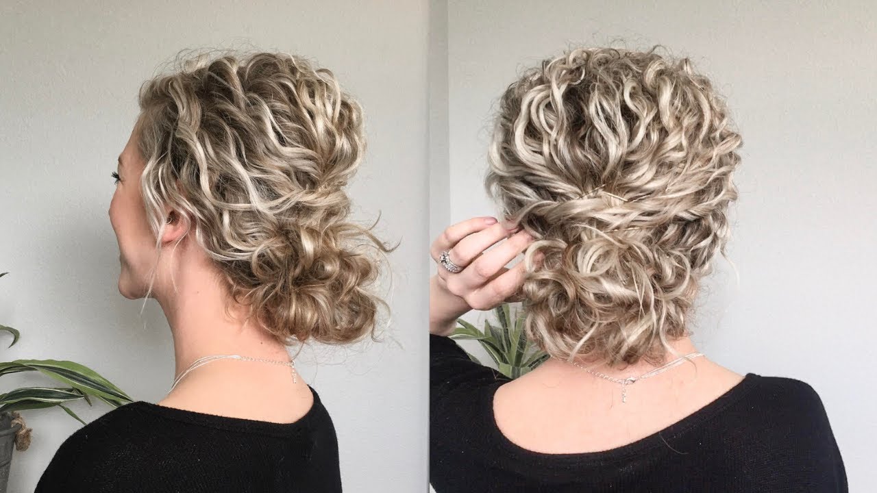 Naturally Wavy Curly Hair Updo YouTube