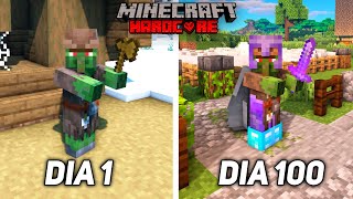 Eu sobrevivi 100 dias sendo um ALDEÂO ZUMBI  no Minecraft Ultra Hardcore