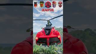 Superheroes Cars  Jumping Challenge  hulk❌ iron man❌ batman❌ Thanos ❌ Spider man 😎 #beamngdrive screenshot 1