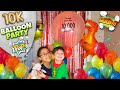 POPPING A Giant BALLOON To Celebrate 10,000 Subscribers! Custom Vinyl Sticker & Cake Party