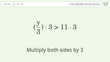 Solving Linear Inequalities: y/3+16 is Greater Than 27