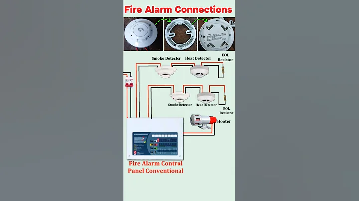 Conventional Fire Alarm Wiring Connection With Smoke Detector & Hooter #firealarm #shorts #ytshorts