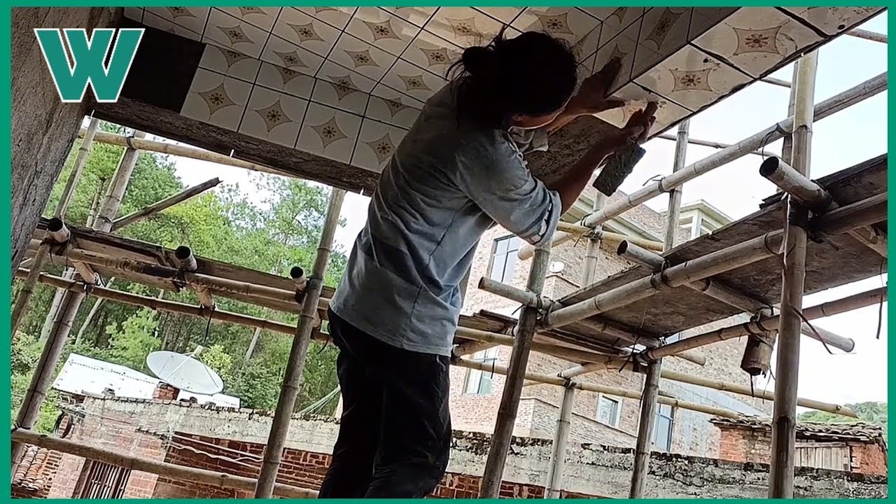 The renovation work of the two girls and They work hard with their dog Renovate old house for custom