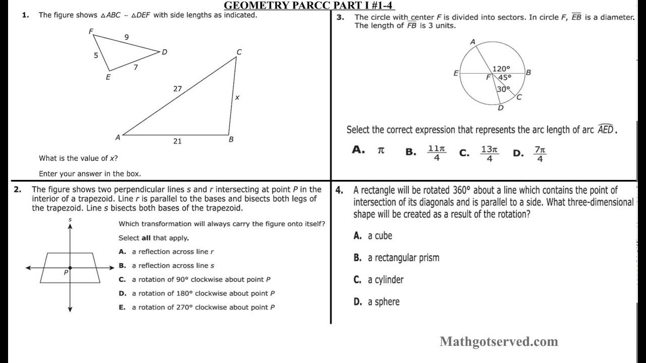 Geometry Parcc Interactive Worksheet  YouTube