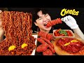 ASMR MUKBANG 떡볶이 & 핫도그 & 치즈 피자 & 짜파게티 FIRE Noodle & HOT DOG & CHEESE PIZZA EATING SOUND!