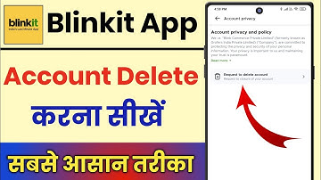 Blinkit App Account Delete Kaise Kare || How To Delete Account In Blinkit App