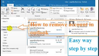 remove or delete an email account from outlook | how to remove mailbox from outlook