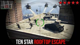 GTA 5 - Mile High Club Rooftop CIA Massacre   Ten Star Escape