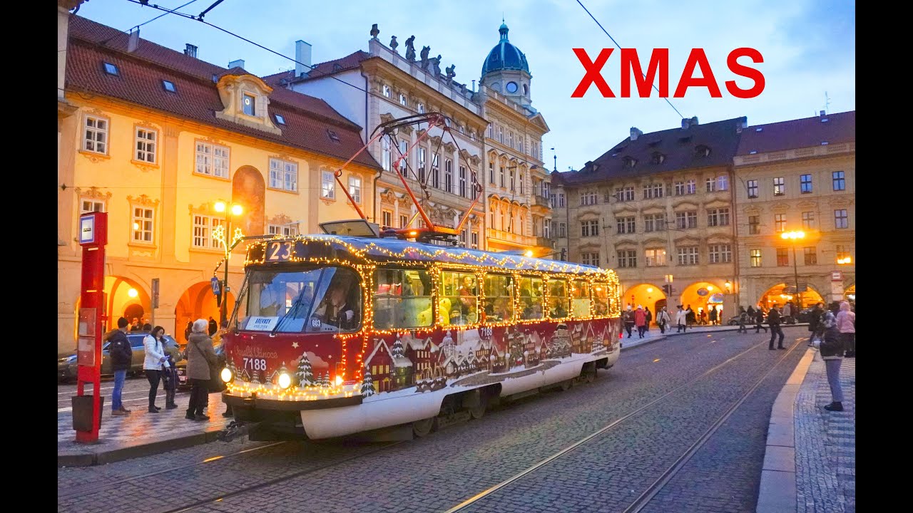 Festive Czech Christmas Trams and Trolleybuses in Prague -  Vánoční tramvaje a trolejbusy v Praze