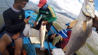 HAND LINE & ROD FISHING the SHALLOWS of the GULF - Our Best Day on the Boat - Trinidad, Caribbean