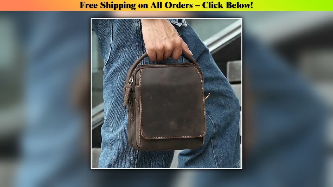 Luufan Crazy Horse Leather Shoulder Bag For Man Vintage Male Small Travel Daily Crossbody