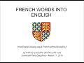 L'incroyable histoire des mots français en anglais !