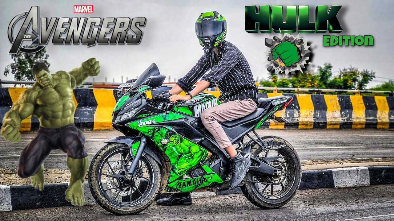 Hulk Edition Yamaha R15 V3 💚 Fully Modified Bike Review - YouTube