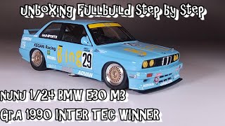 unboxing fullbuild nunu 1/24 BMW E30 M3 Gr.A 1990 INTER TEC Scale Car Plastic Model