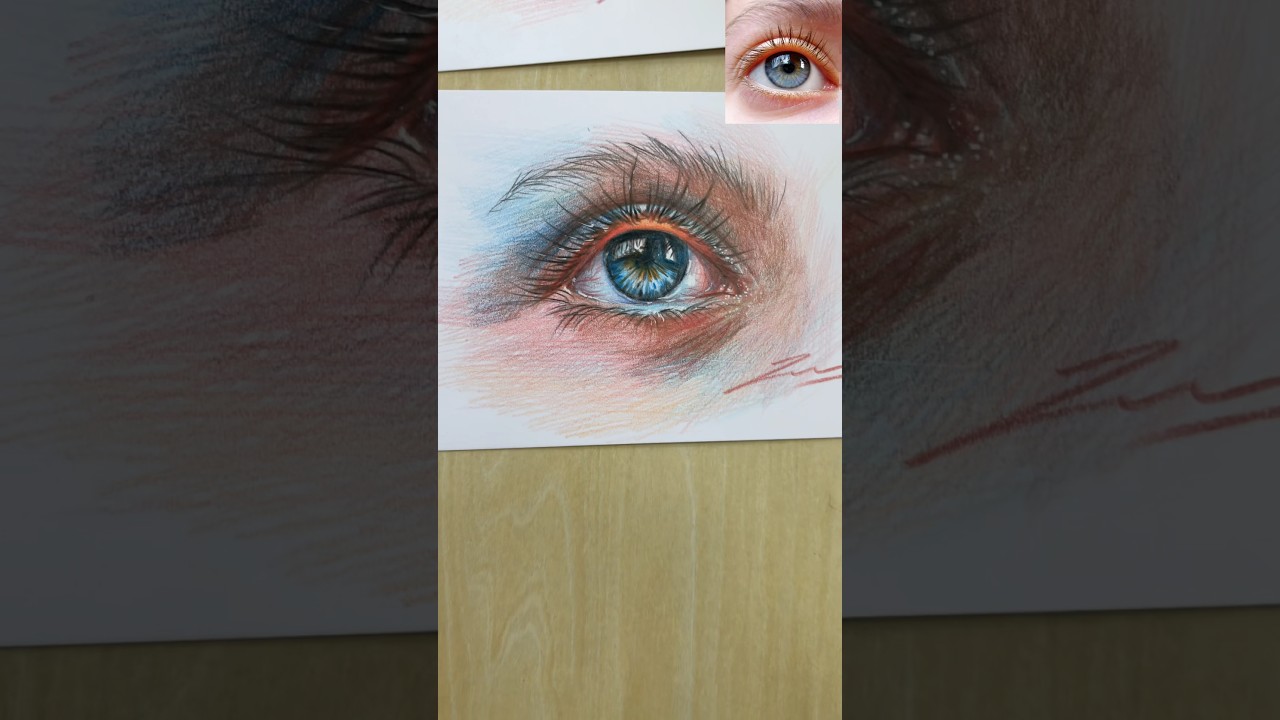 彩鉛手繪Realistic Eye Study from Photo Reference#how #painting #drawing #art #artist #sketch #tutorial