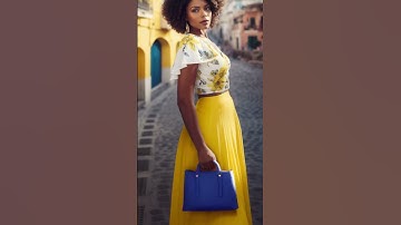 Fresh Yellow & Blue Color Combo #styletips #colorpalette #aiimagery