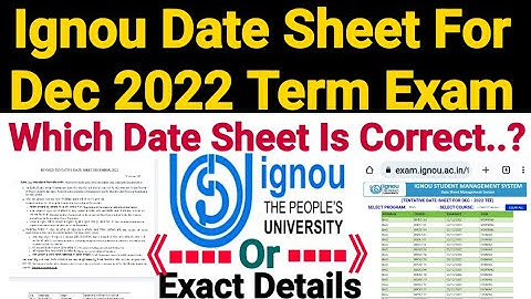 Ignou Date Sheet For Dec 2022 Term End Exams || Exact Clarification || Dated 30 Oct 2022