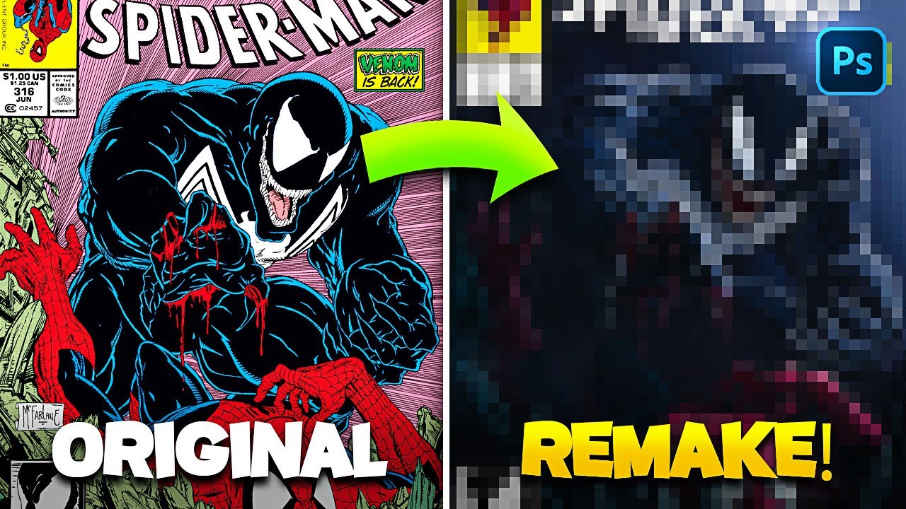 I Remade A SPIDERMAN Comic Book Cover in Photoshop!