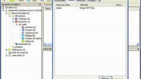 PostgreSQL - Criação de BD e tabelas.