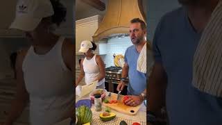 Adam Housley and his wife Tamera Mowry makes appetizers for the warriors game on Instagram/16Jun2022