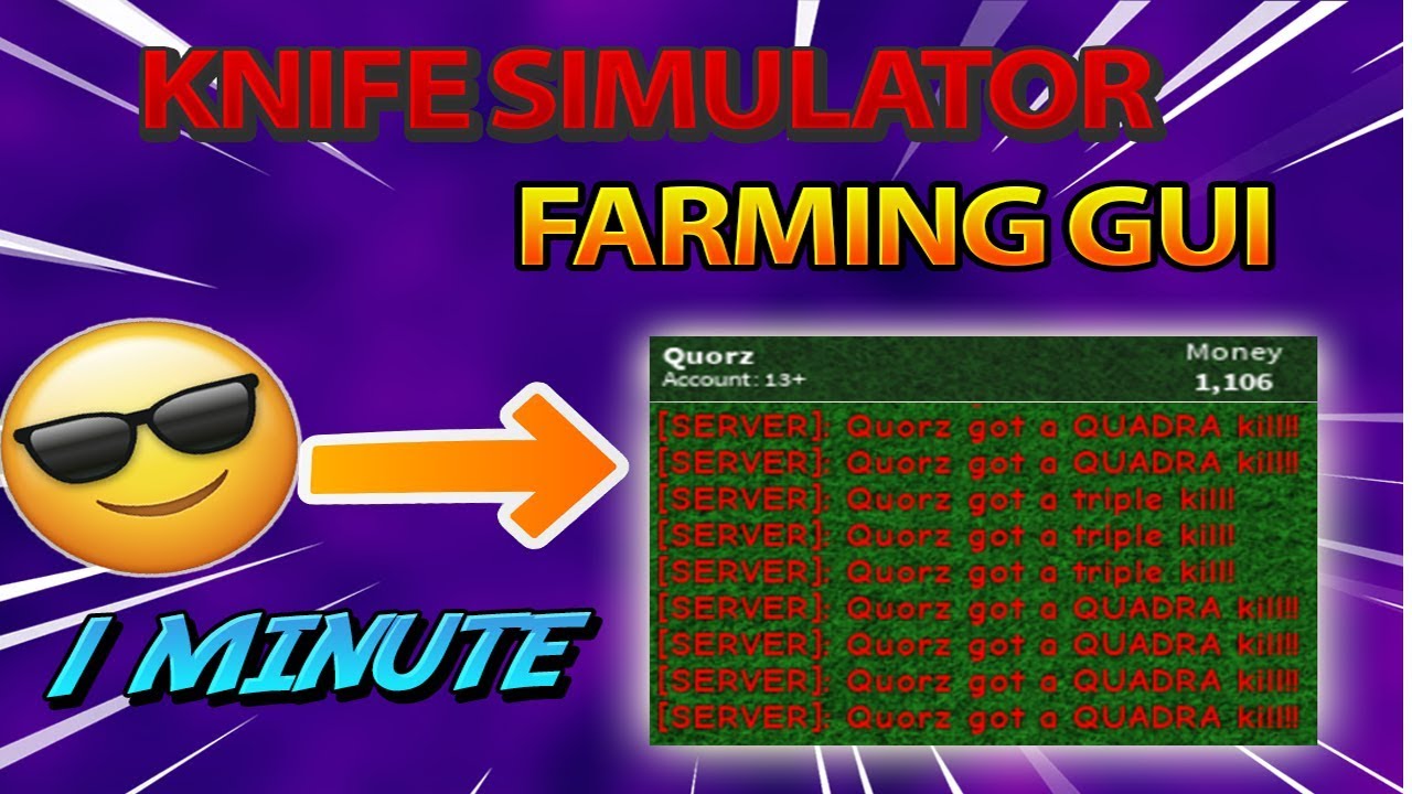 Working Knife Simulator Farming Gui Youtube - roblox knife simulator gui