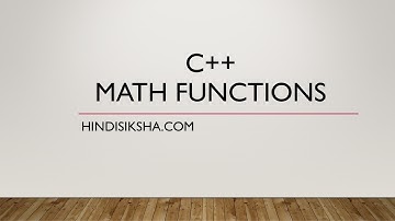 C++: Basic Math functions (pow, log, exp, sqrt) in Hindi