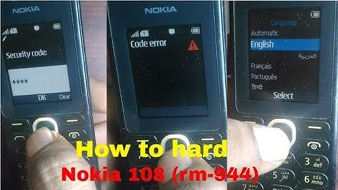 How to hard reset Nokia 108 (rm-944)