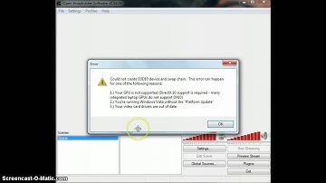 OBS (livestream software) Directx10 Error HELP!