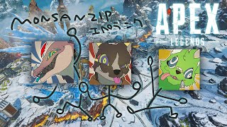 【APEX】MonSanZiPランクマ！！　w/ZiPZaP、蜥蜴もんよ【篝火サンサム/Vtuber】