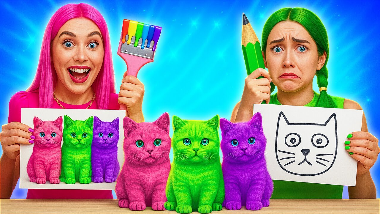 🎨 ONE COLOR Drawing Challenge! Funny Art Hacks & Relatable DIY Painting ...