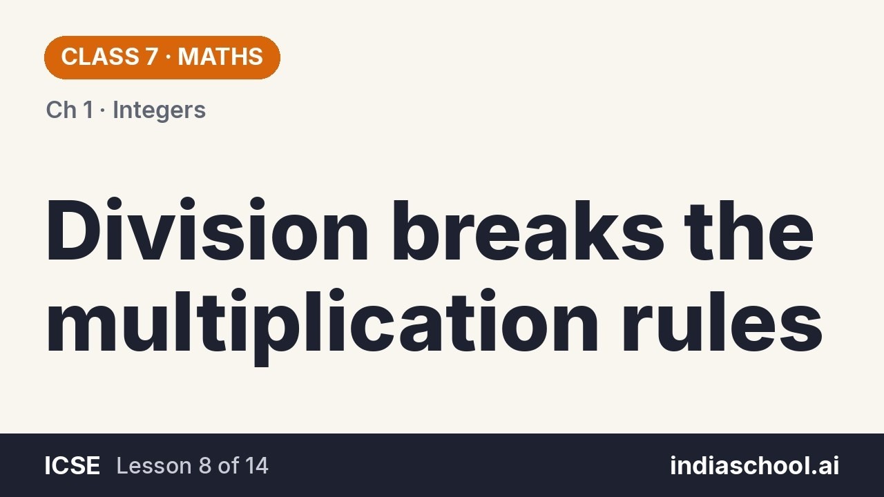 Division breaks the multiplication rules | ICSE Class 7 Maths - YouTube