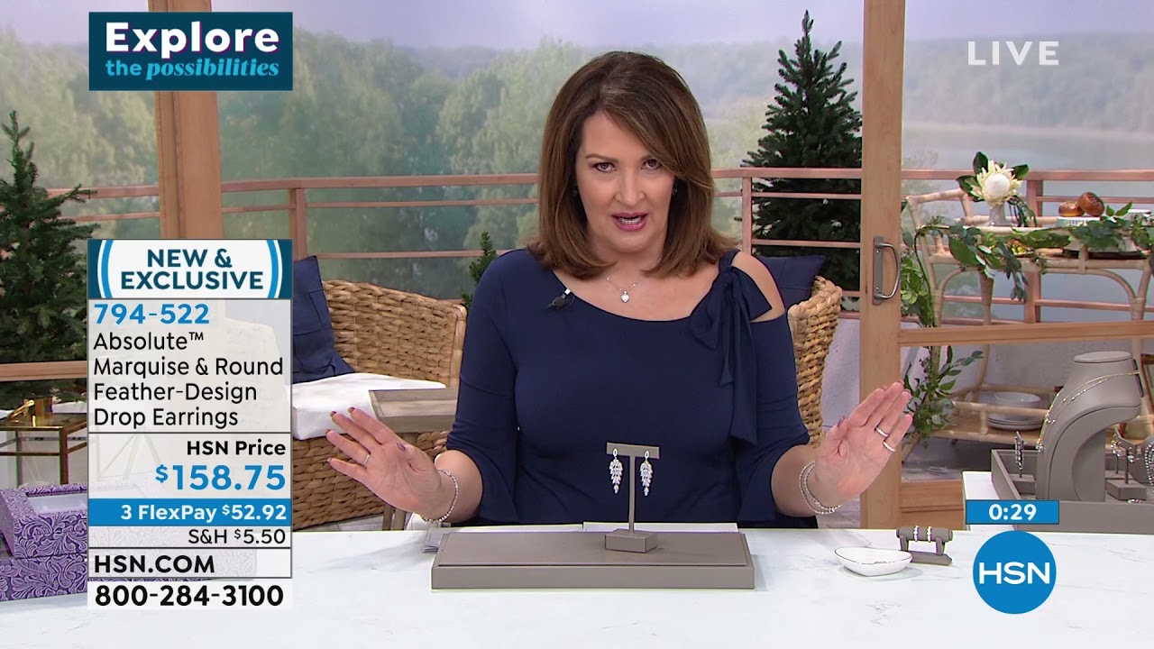 Absolute Marquise and Round FeatherDesign Drop Earrings