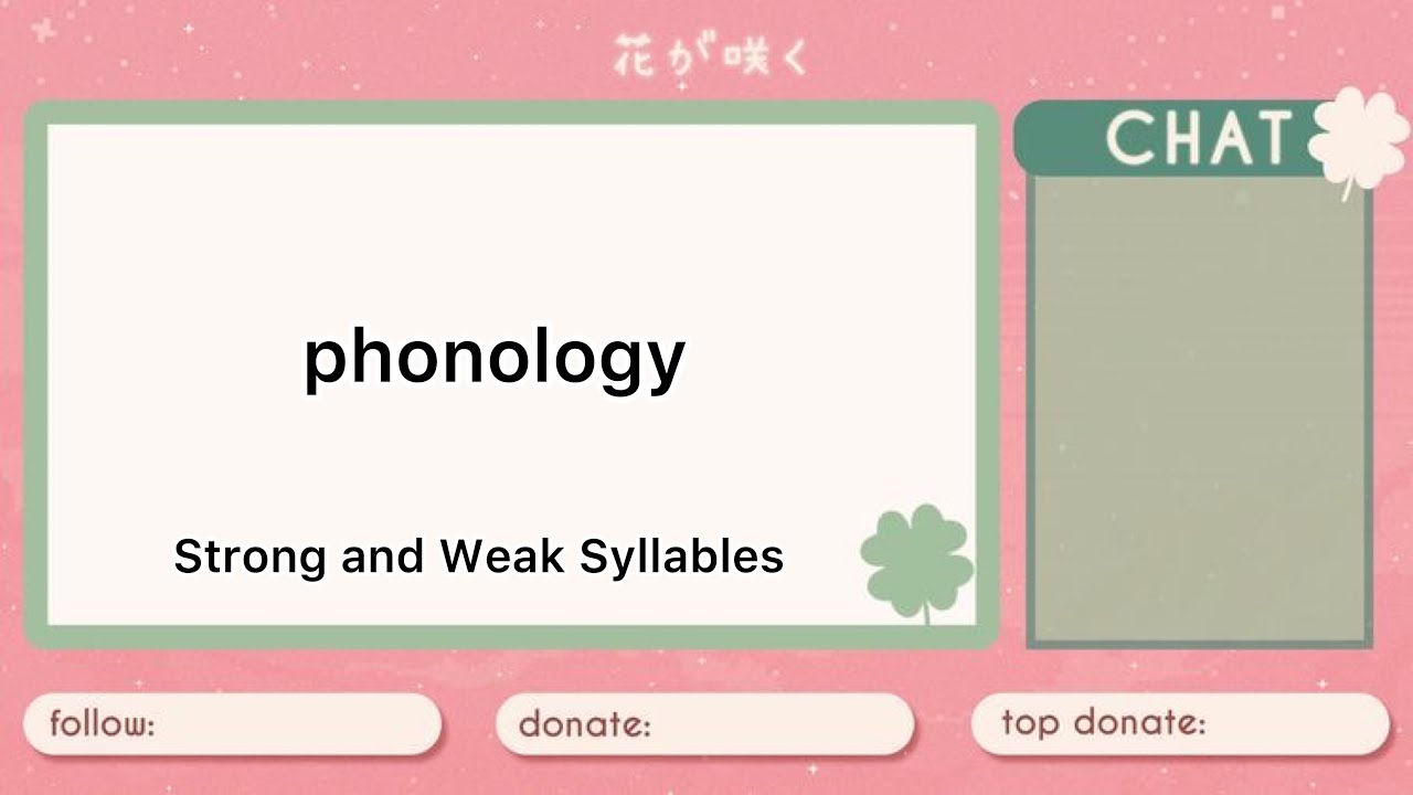 PHONOLOGY ( STRONG AND WEAK SYLLABLES)