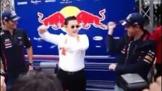 Sebastian Vettel and Mark Webber - Gangnam Style with PSY Korean GP