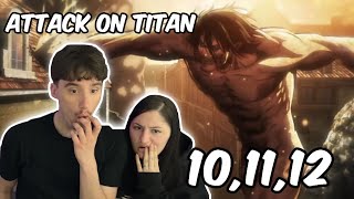 ATTACK ON TITAN 1X10, 1X11, 1X12 | REACTION