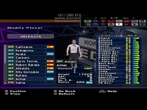 PES 2 - Valência - Stats - PS2