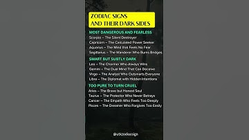 ZODIAC SIGNS AND THEIR DARK SIDES #viral #shorts #trending #zodiac