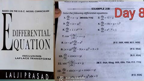 Differential equation lalji parsad B.sc /B.a Equation reducible into variable separable form