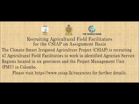 Recruiting Agricultural Field Facilitators for the CSIAP on Assignment Basis