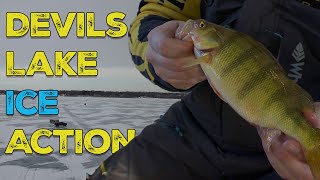 Devils Lake Ice Fishing Walleyes & Jumbo Perch At Woodland Resort