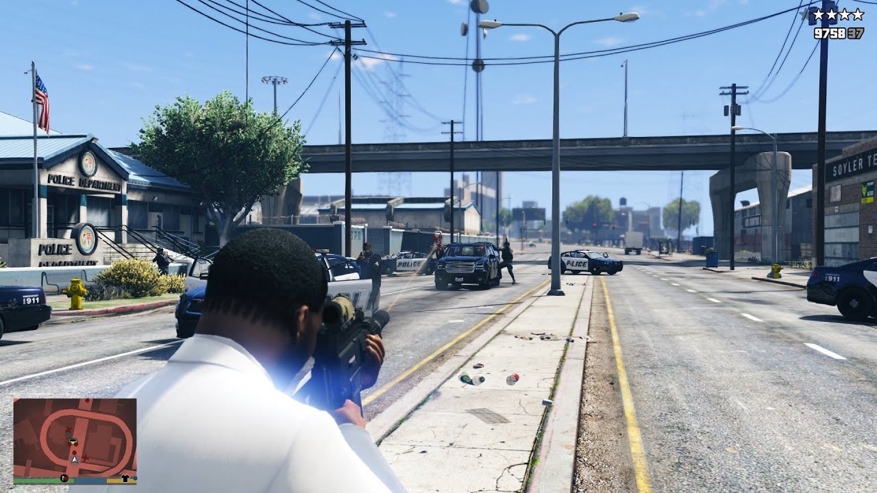 GTA V Los Santos Police Shootout + Epic 5 Star Cop Chase Escape Vol.5 ...