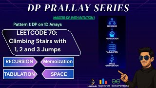 DP 4.Climbing Stairs | Leetcode 70 | Memoization to Space Optimization| Pattern 1 |DP Prallay Seried