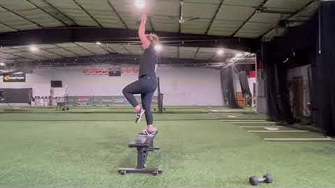 Step Up with Dumbbell Press