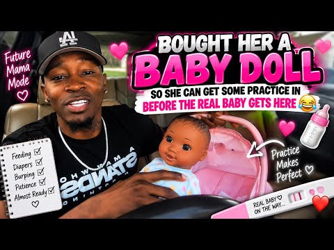 Bought her a baby doll so she can get some practice in before the REAL baby gets here 😂👶🏽🍼❤️
